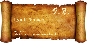 Igari Norman névjegykártya